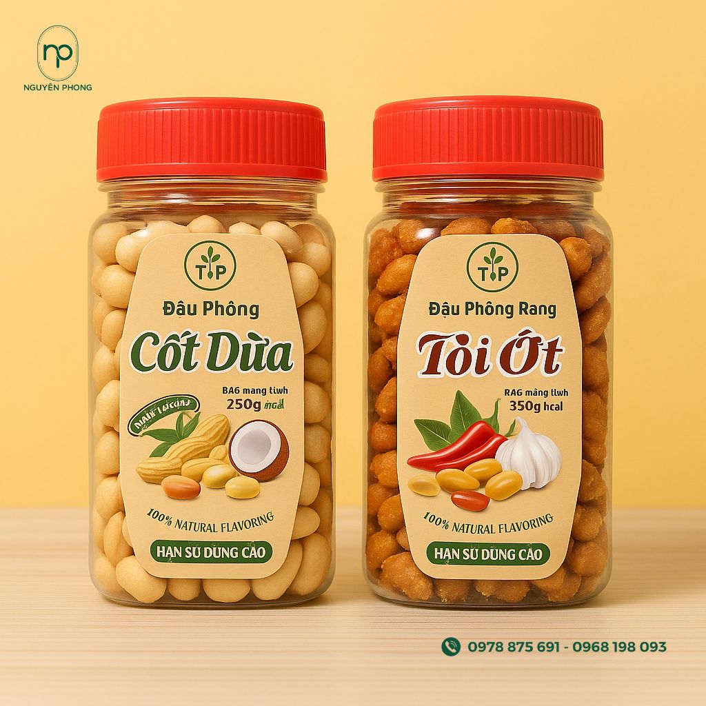 Phong cách thương hiệu thể hiện trên tem nhãn đậu phộng